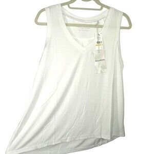 Tommy Bahama Island Zone Cool Comfort Wicking Shadow Stripe White Tank Size S